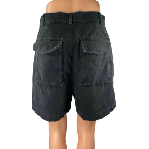 2Ful Women's Black High Waisted Wide Leg Utility Pockets Cargo Shorts Size M - Picture 3 of 5